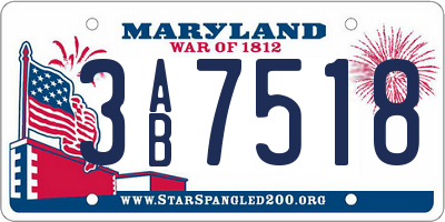MD license plate 3AB7518
