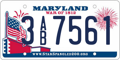 MD license plate 3AB7561