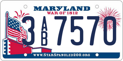 MD license plate 3AB7570