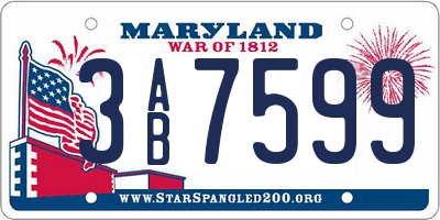 MD license plate 3AB7599