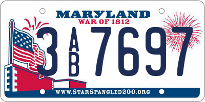 MD license plate 3AB7697