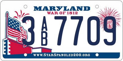 MD license plate 3AB7709