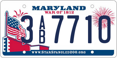 MD license plate 3AB7710