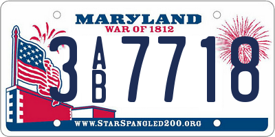MD license plate 3AB7718