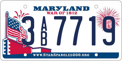 MD license plate 3AB7719