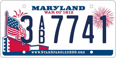 MD license plate 3AB7741