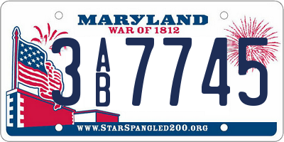 MD license plate 3AB7745