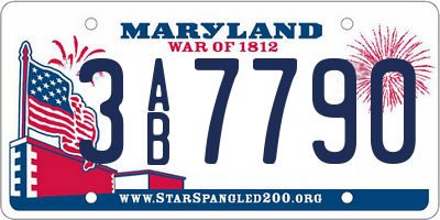 MD license plate 3AB7790