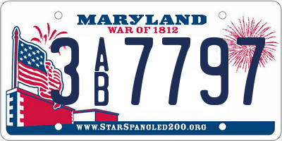 MD license plate 3AB7797