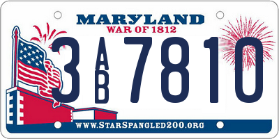MD license plate 3AB7810