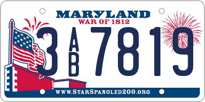 MD license plate 3AB7819