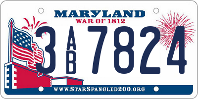 MD license plate 3AB7824