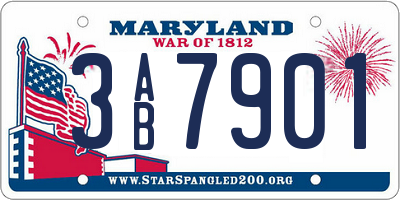 MD license plate 3AB7901