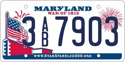 MD license plate 3AB7903