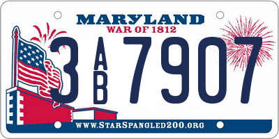 MD license plate 3AB7907