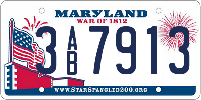 MD license plate 3AB7913