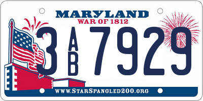 MD license plate 3AB7929