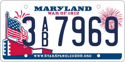 MD license plate 3AB7969