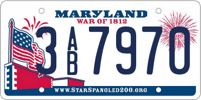 MD license plate 3AB7970