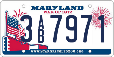 MD license plate 3AB7971