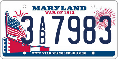MD license plate 3AB7983