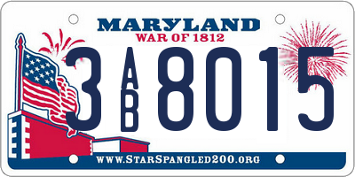 MD license plate 3AB8015
