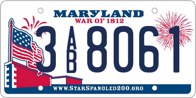 MD license plate 3AB8061