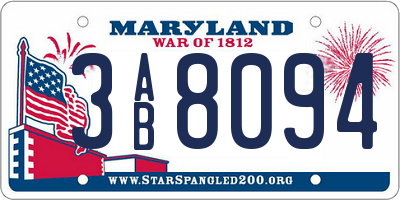 MD license plate 3AB8094