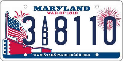MD license plate 3AB8110