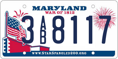 MD license plate 3AB8117