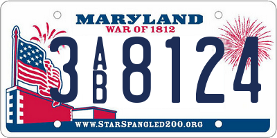 MD license plate 3AB8124