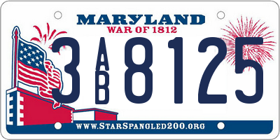 MD license plate 3AB8125