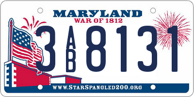 MD license plate 3AB8131