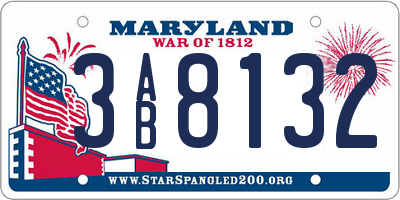 MD license plate 3AB8132