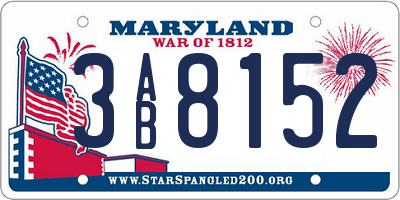 MD license plate 3AB8152