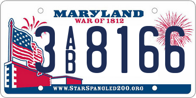 MD license plate 3AB8166