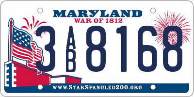 MD license plate 3AB8168