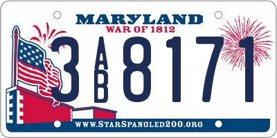 MD license plate 3AB8171