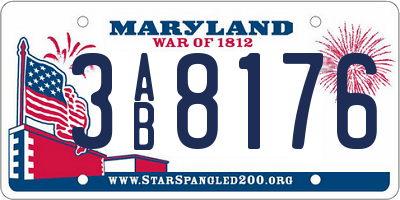 MD license plate 3AB8176