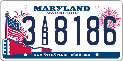 MD license plate 3AB8186
