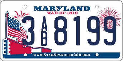 MD license plate 3AB8199