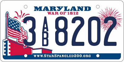 MD license plate 3AB8202