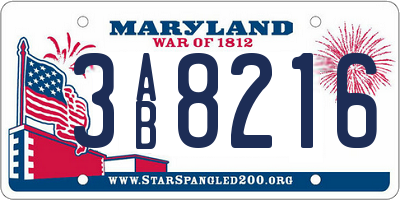 MD license plate 3AB8216