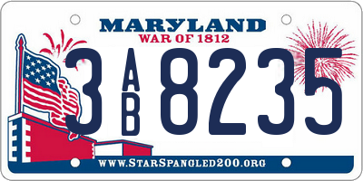 MD license plate 3AB8235