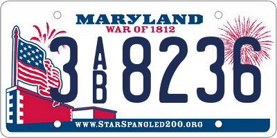 MD license plate 3AB8236