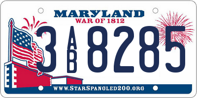 MD license plate 3AB8285