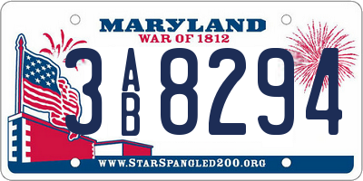 MD license plate 3AB8294