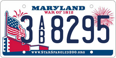 MD license plate 3AB8295