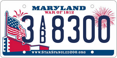 MD license plate 3AB8300