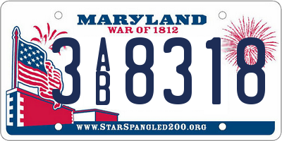 MD license plate 3AB8318
